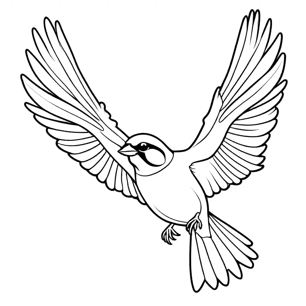 Sparrow In Flight Coloring Page Lulu Pages