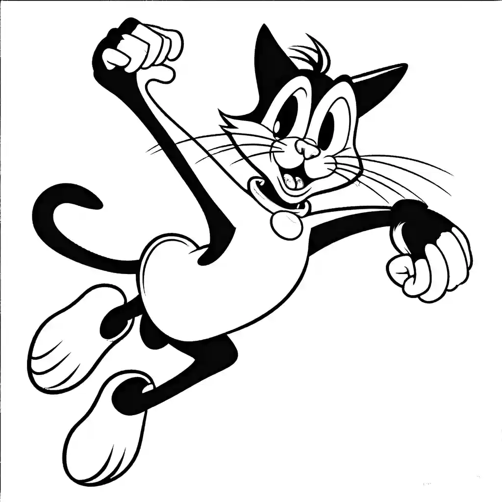 Sylvester Chasing Tweety Coloring Page Lulu Pages