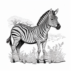 Coloring page for children with a zebra