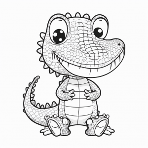 cute crocodile coloring page