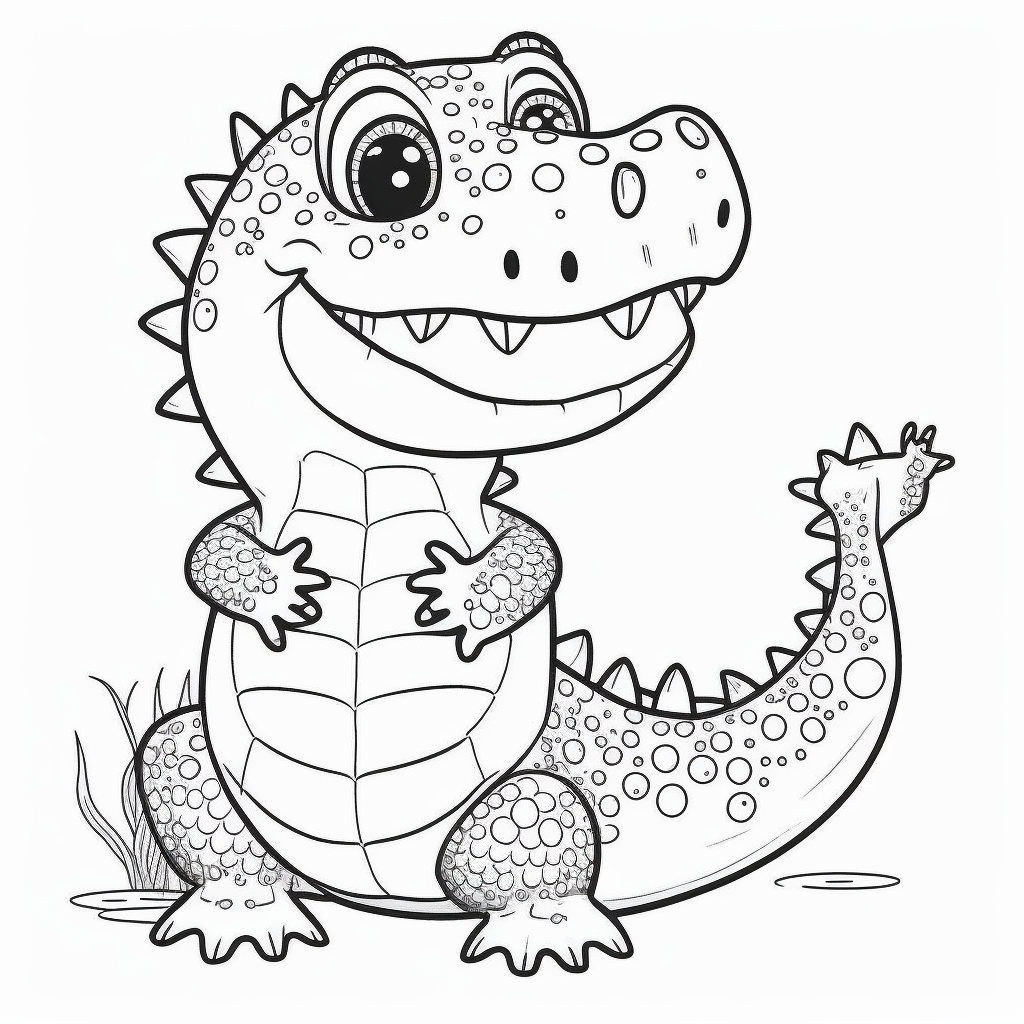 cute crocodile coloring page for kids
