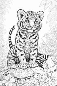 cutr baby tiger coloring page for kids