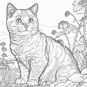 real cat coloring page