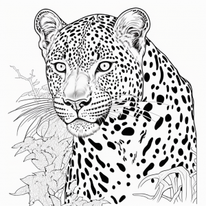 leopard coloring page HQ