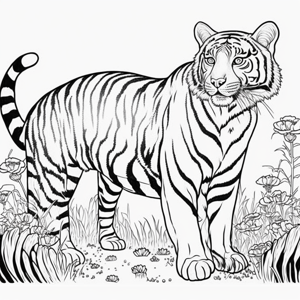 real tiger coloring page high quality