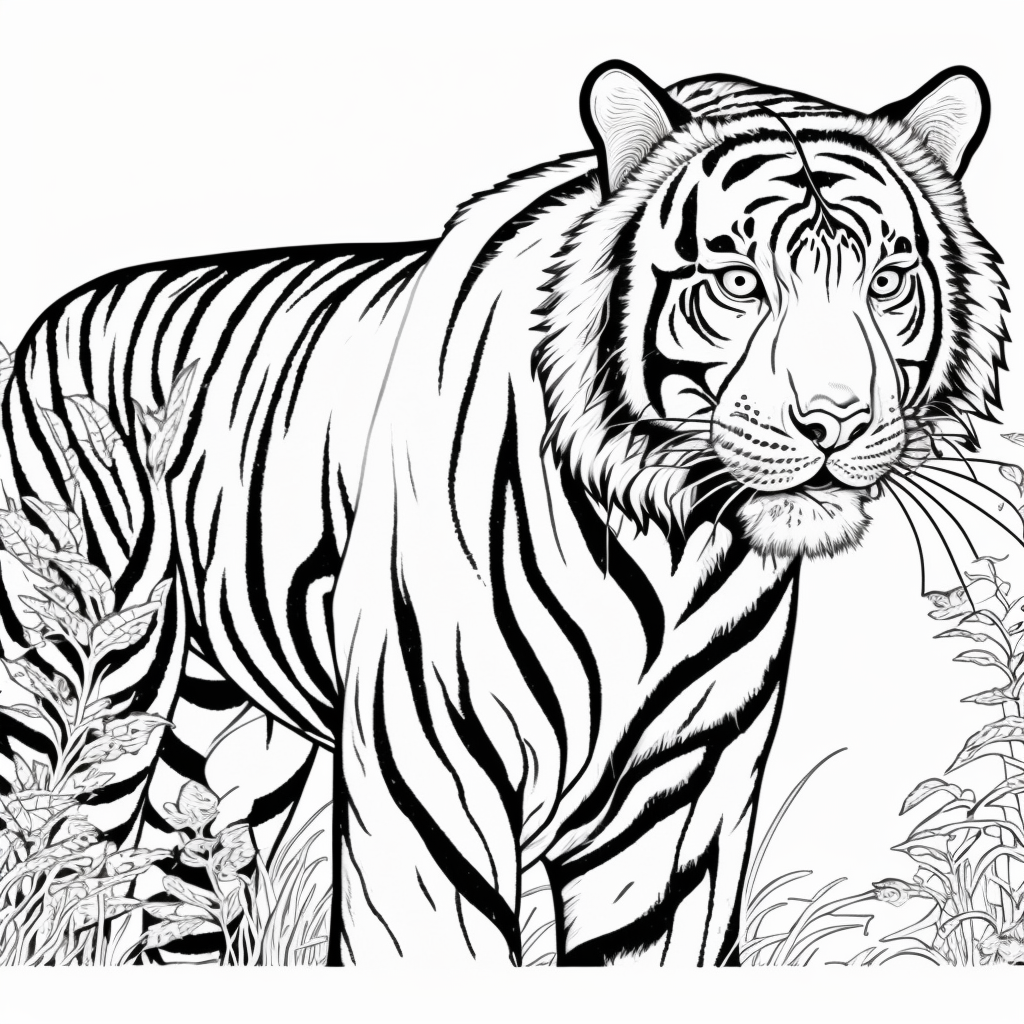 real tiger coloring page