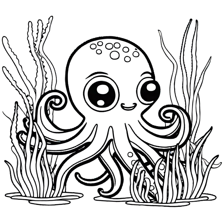 Adorable baby octopus coloring page Lulu Pages