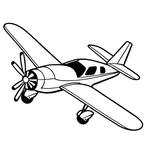 airplane coloring page with propellers