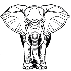 Elephant with tusks coloring page