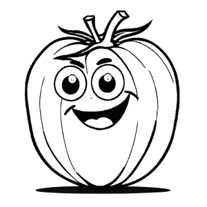 Cute tomato with small eyes for coloring