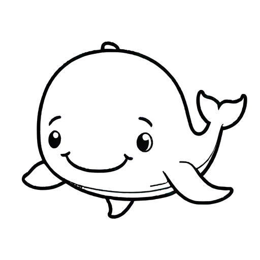 Cartoon smiling whale coloring page Lulu Pages