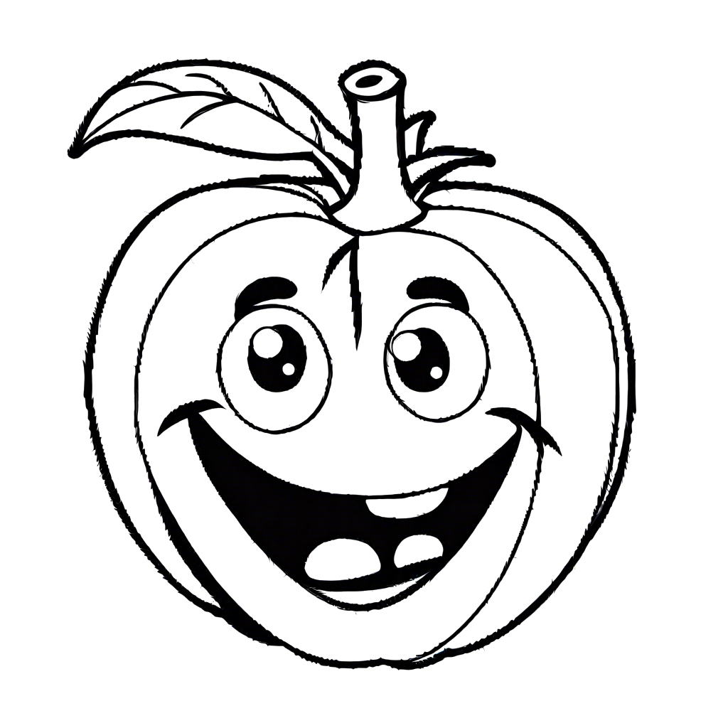 Cheerful cartoon tomato for coloring page