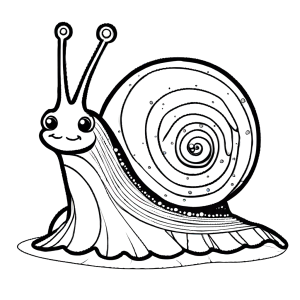 Cheerful snail coloring page with spark Coloring Pagely eyes