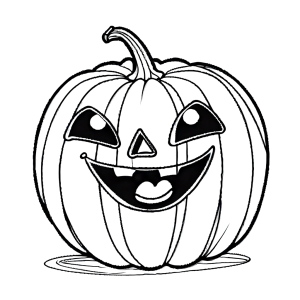 Happy pumpkin coloring page for kids