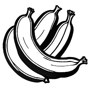 Clear outline of a banana for coloring