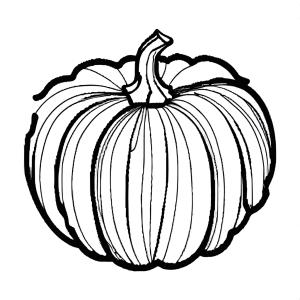 Pumpkin coloring page with curly vine coloring page