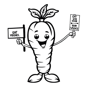 Carrot Holding Sign Coloring Page