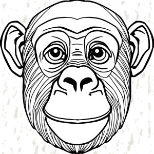 Chimpanzee face coloring page
