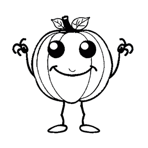 Adorable tomato with arms and legs for coloring