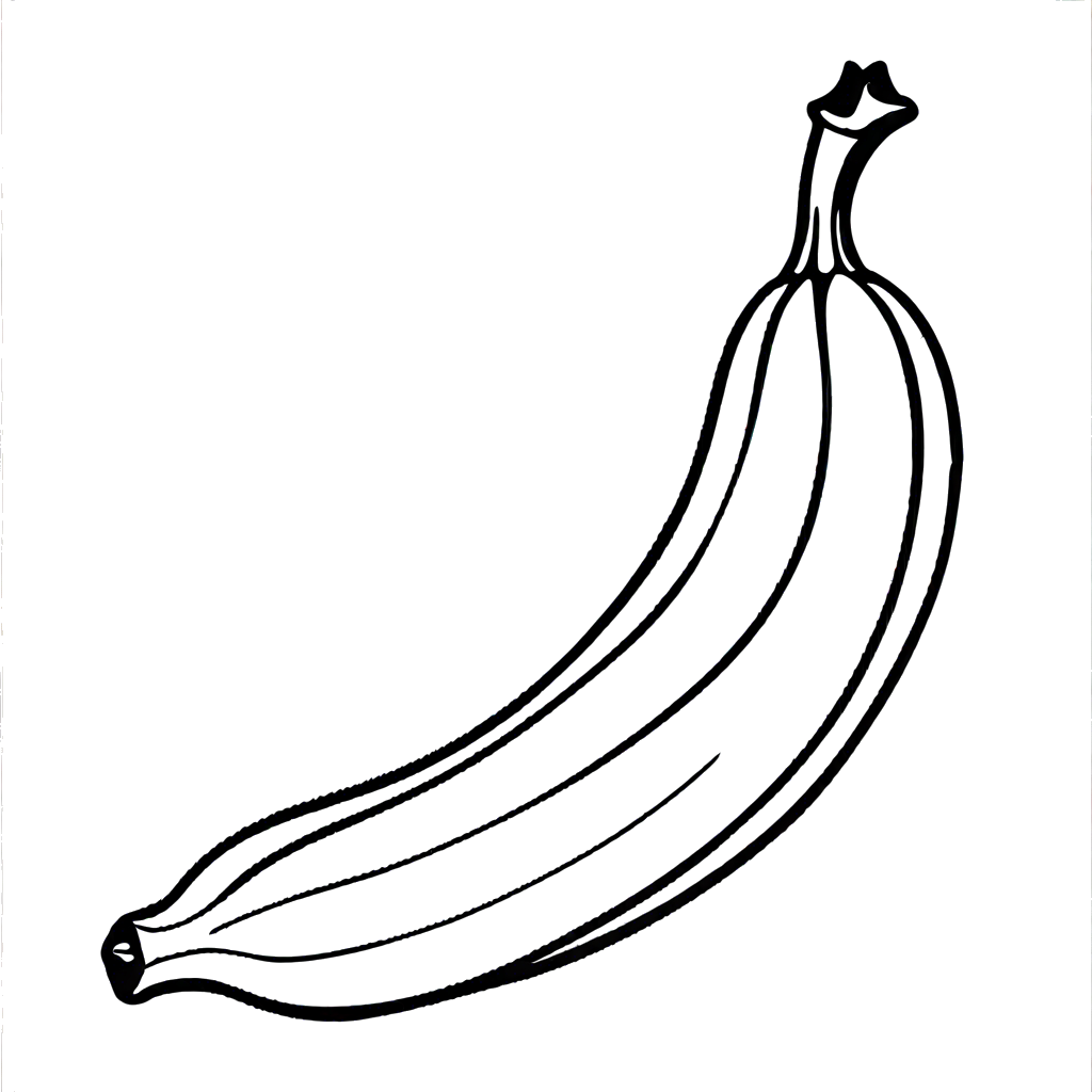 Simple banana outline for coloring