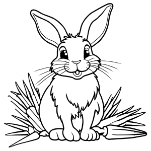 Bunny Nibbles Fresh Carrot coloring page
