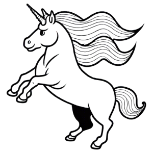 Whimsical unicorn coloring page