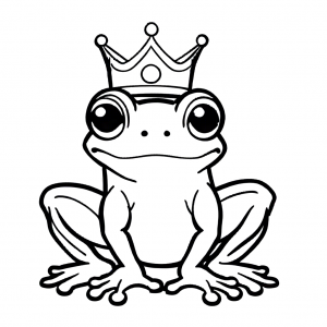 Crowned frog coloring illustration