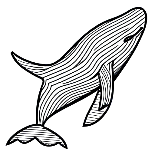 Abstract geometric whale pattern coloring page