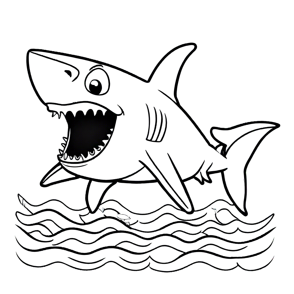 Happy shark coloring page Lulu Pages