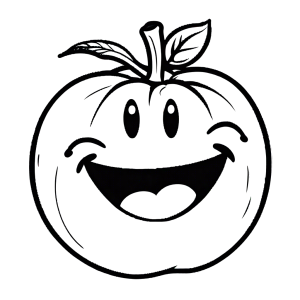 Smiling tomato character for coloring