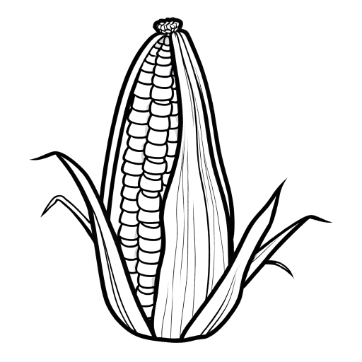 Maize kernel with husk outline coloring page