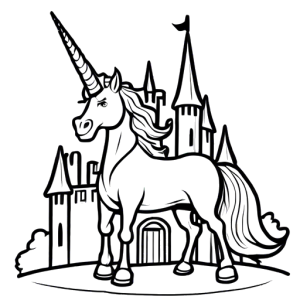 Royal unicorn coloring sheet