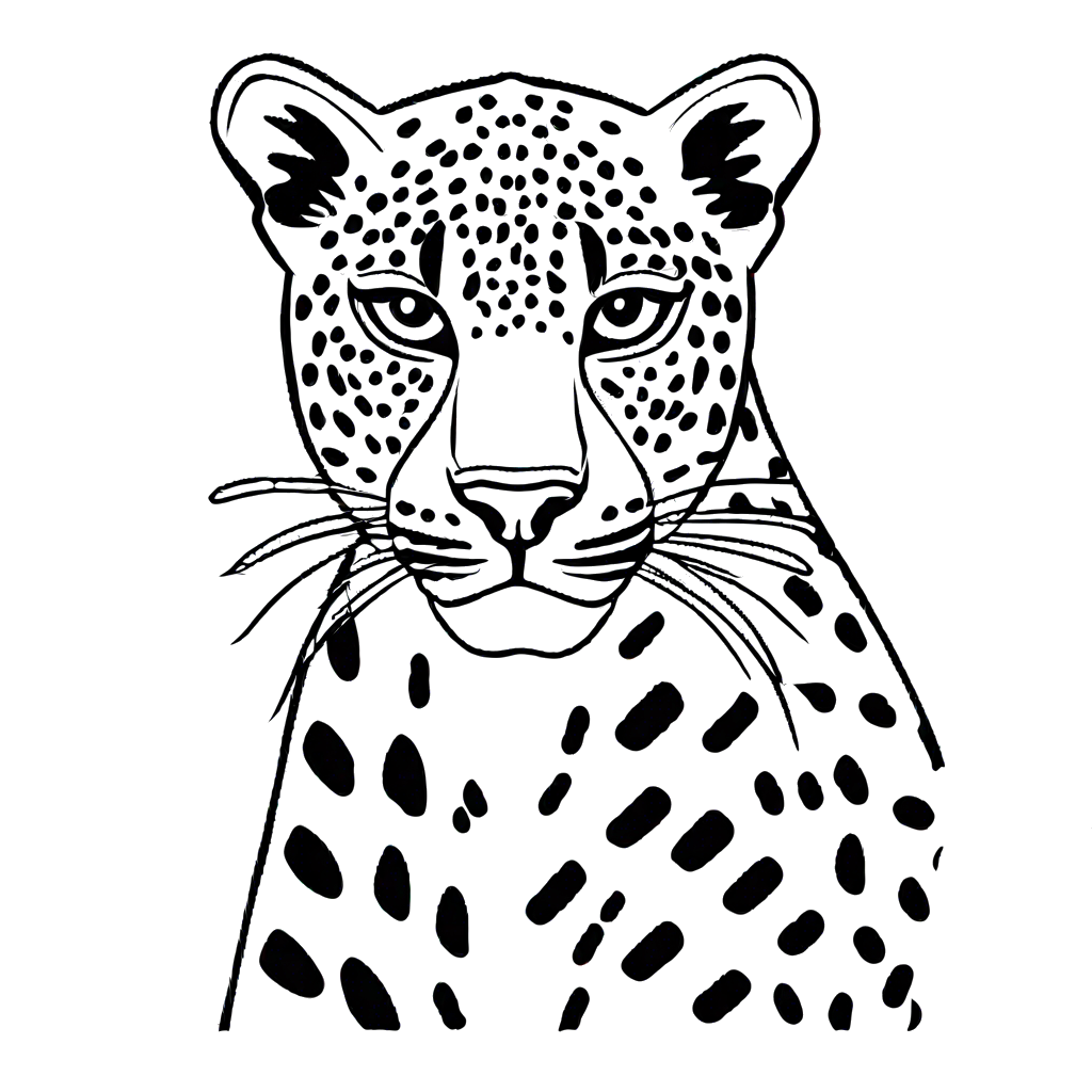 Simple standing leopard coloring page