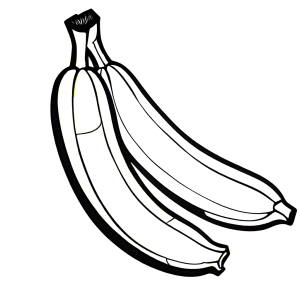 Simple banana drawing for coloring