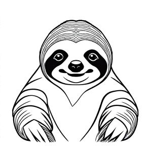 Relaxed sloth in minimalistic style