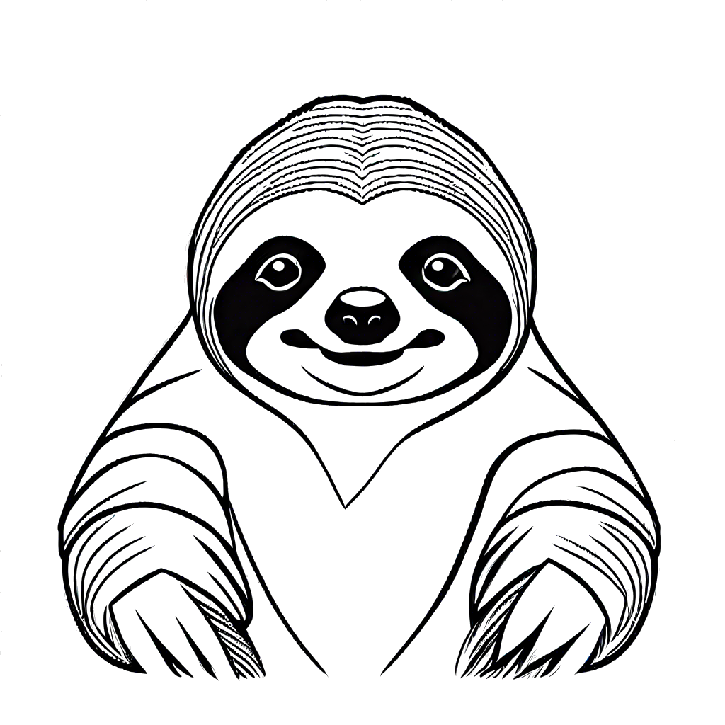 Relaxed sloth in minimalistic style
