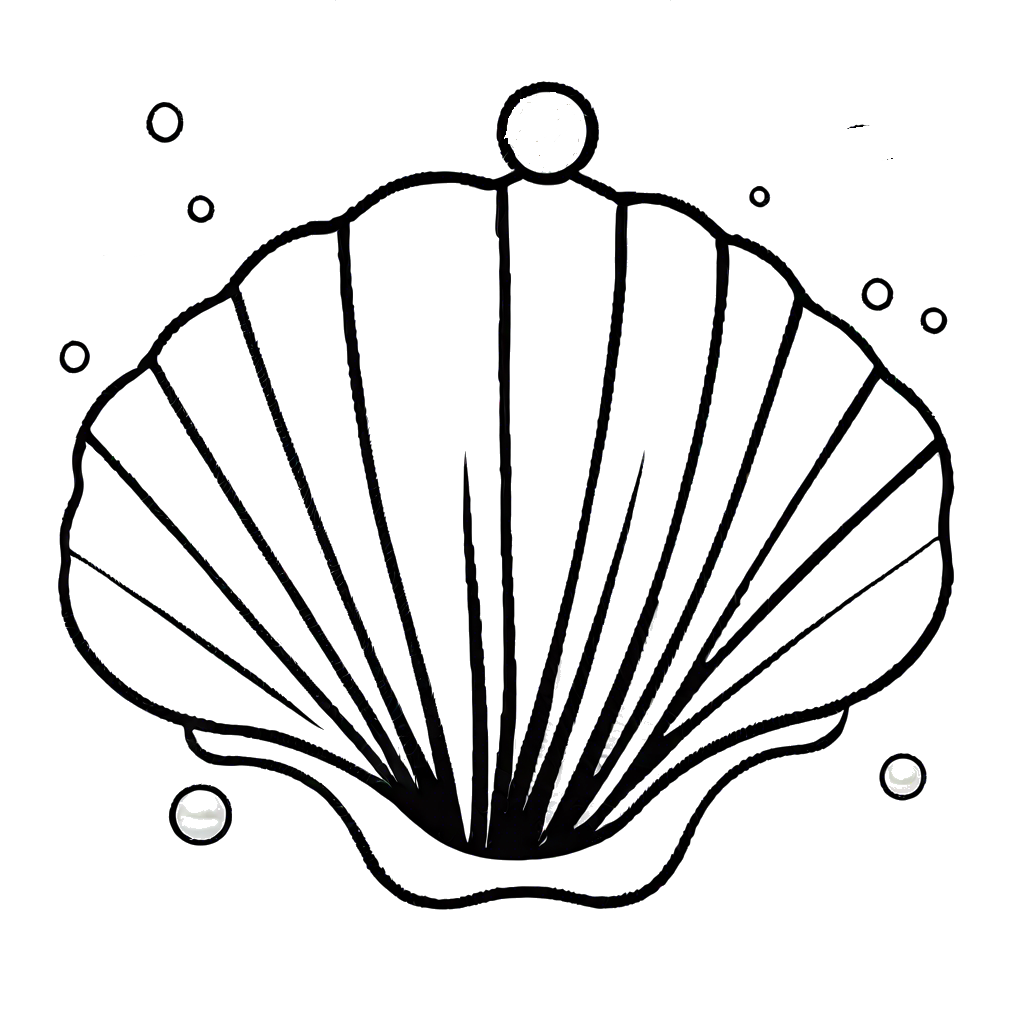 Minimal Scallop and Pearl Coloring Page