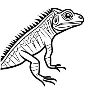 Basic iguana drawing with skin pattern