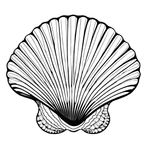 Scallop with patterned shell coloring page