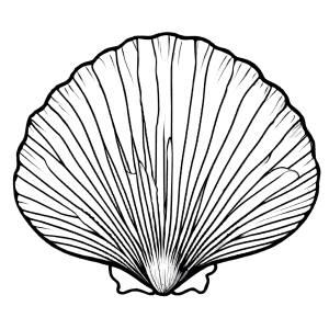 Scallop with petal-shaped shell coloring page