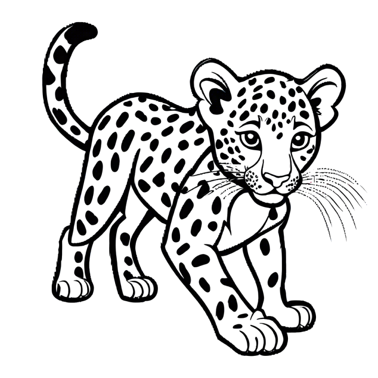 Playful leopard cub coloring page Lulu Pages