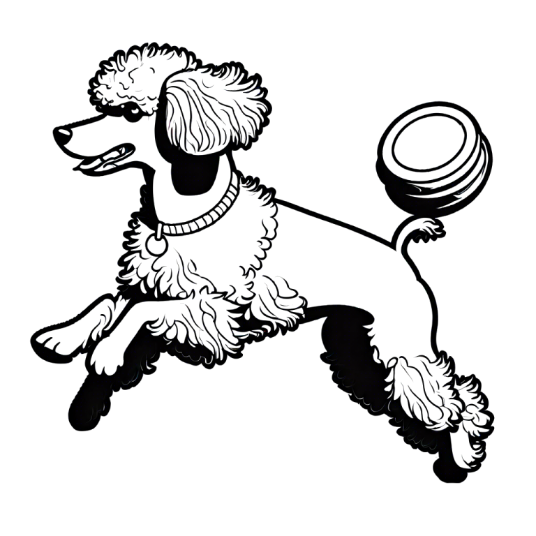 Playful poodle coloring page Lulu Pages