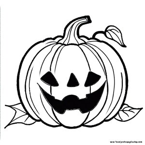 Pumpkin coloring page with smiling face coloring page