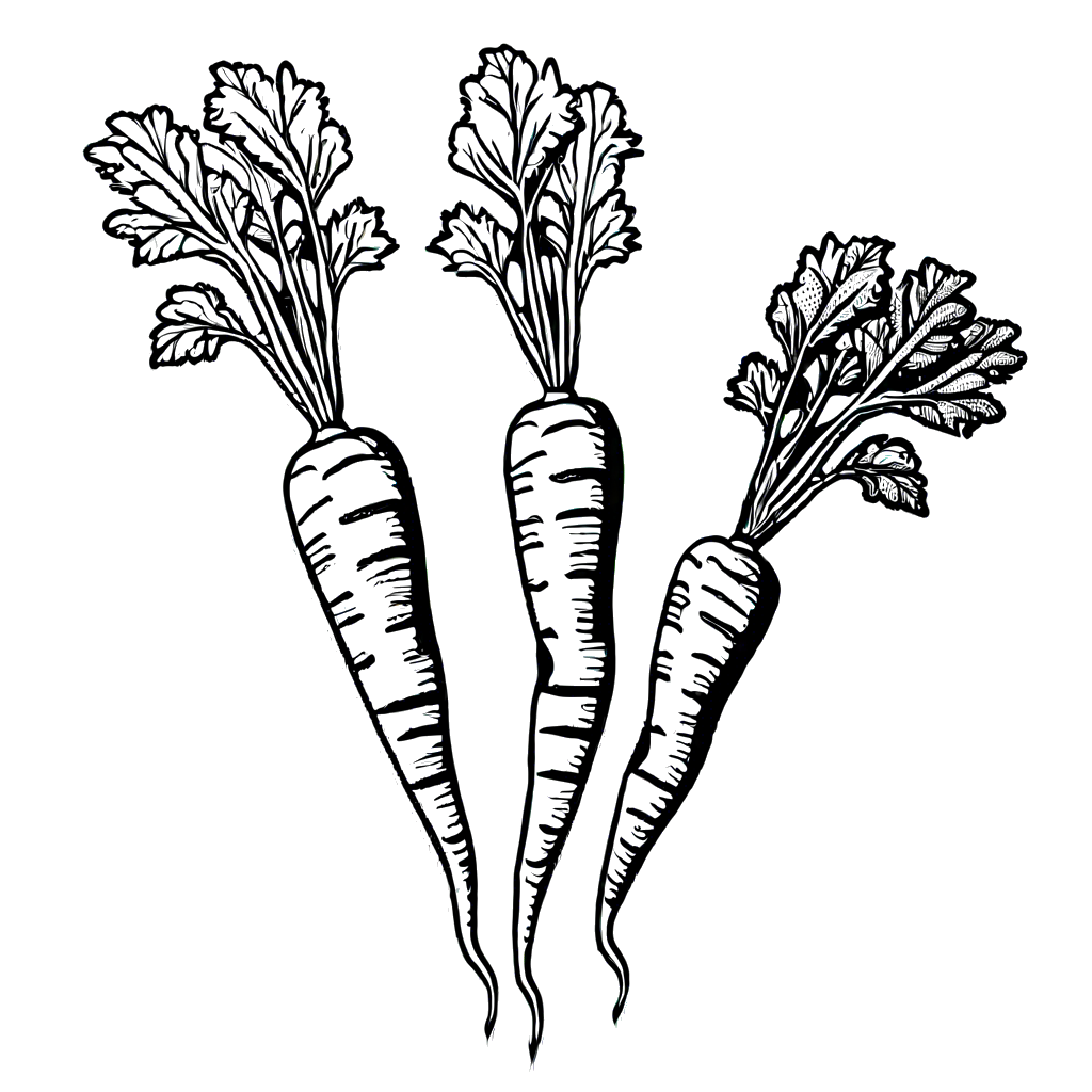 Carrot plant sketch hand drawn Royalty Free Vector Image