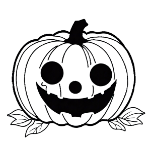 Pumpkin coloring page with round eyes