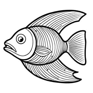 Fish outline coloring page for kids