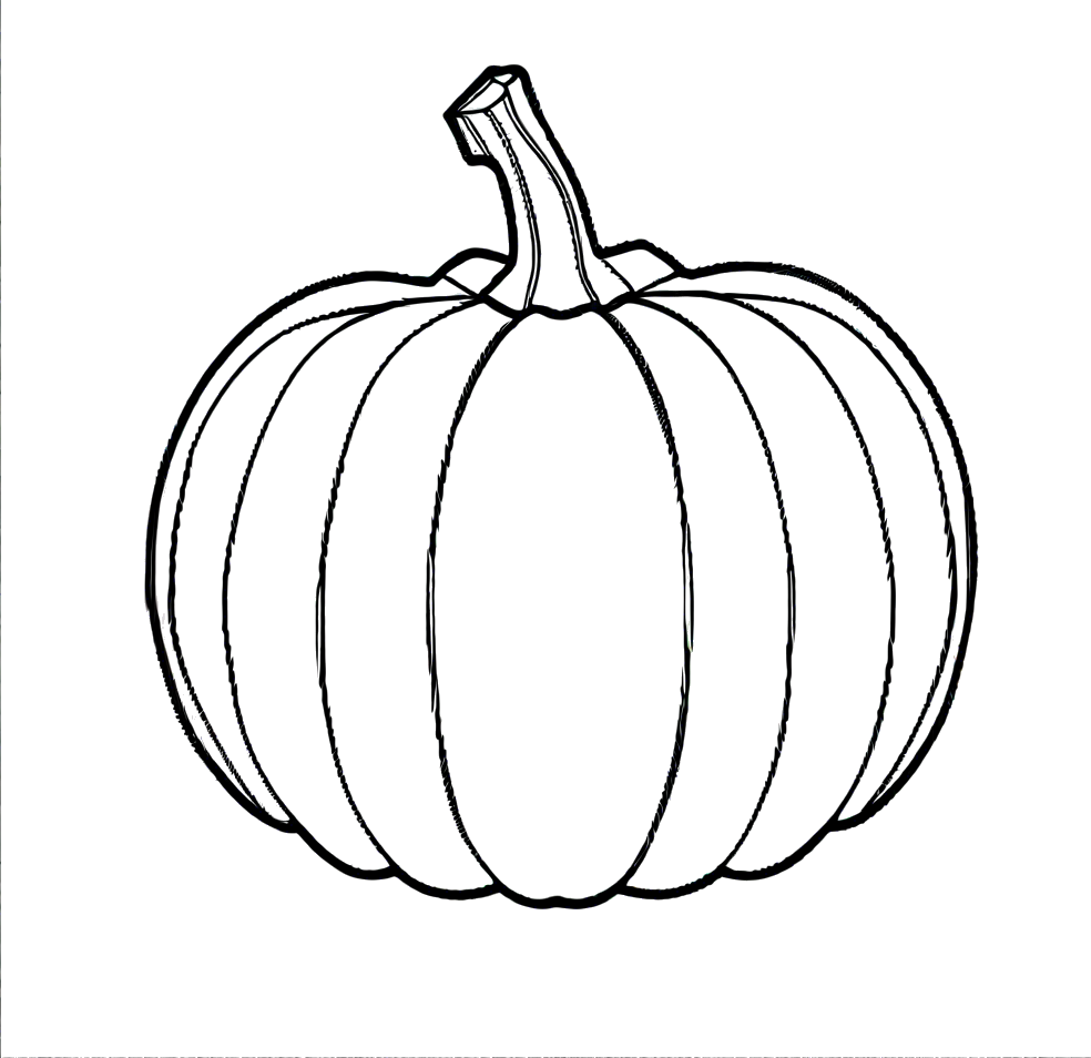 Pumpkin coloring page with stem