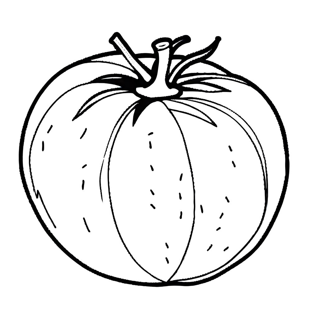 Tomato coloring page outline illustration