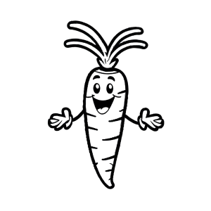 Cartoon carrot with smile coloring page