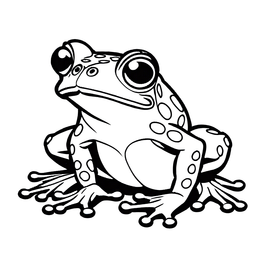 Smiling frog coloring picture